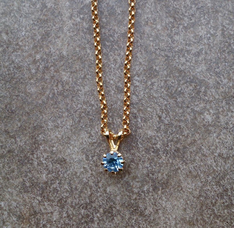 Antique Swarovski necklace clavicle (light blue) - Necklaces - Gemstone Blue