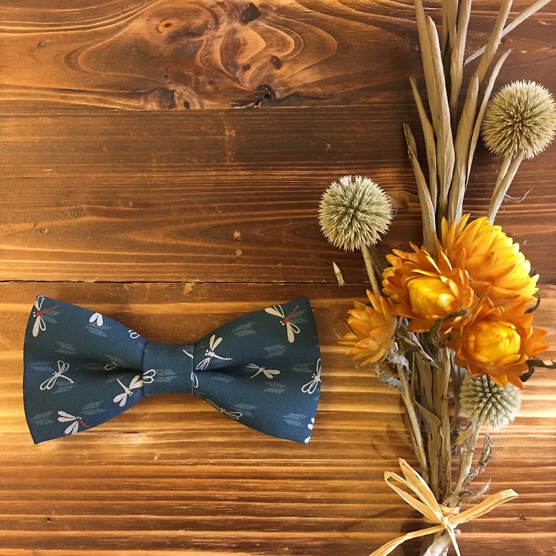 Mr.Tie 手工縫製領結 Hand Made Bow Tie 編號124 - 領呔/呔夾 - 其他材質 藍色