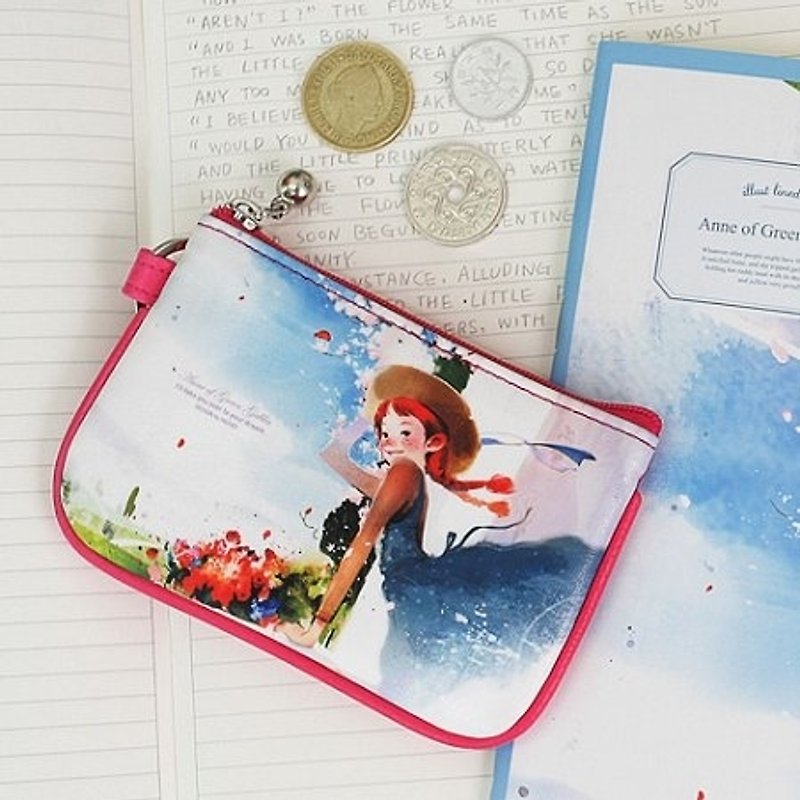 Dessin x Indigo- painted fairy key purse - Annie (pink), IDG01094 - กระเป๋าใส่เหรียญ - วัสดุอื่นๆ สีแดง