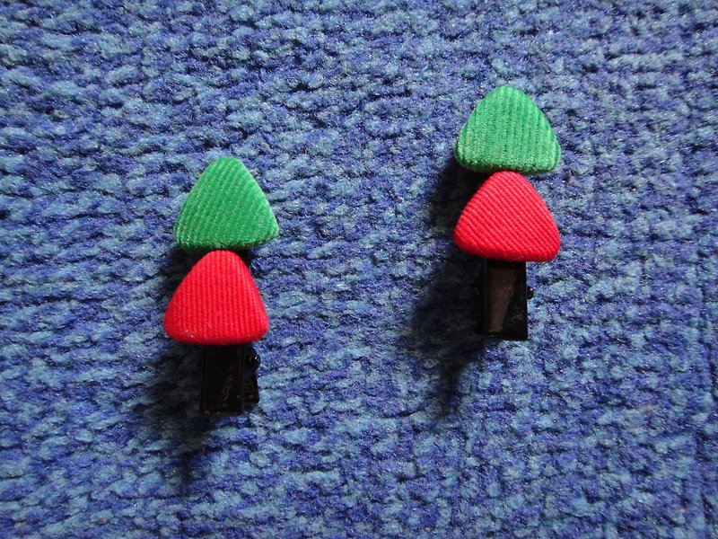 Christmas tree button duckbill short clip TTAMBZ53Z51 - Hair Accessories - Cotton & Hemp Green