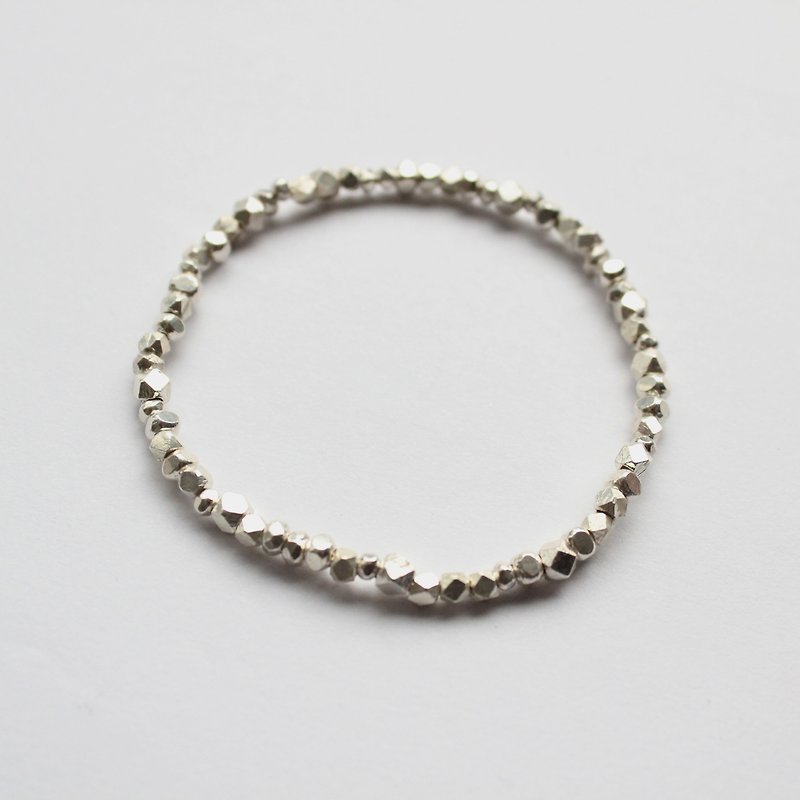 Journal (minimalist into winter)-open to carve out / sterling silver hand made, natural stone bracelet bracelet - สร้อยข้อมือ - โลหะ 
