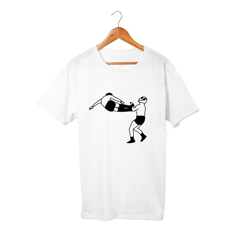 ドロップキック T-shirt - 男 T 恤 - 棉．麻 白色