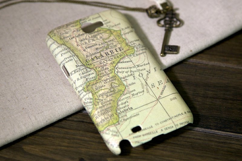 Galaxy Note 2旅遊外殼：卡拉布里亞地圖 - 其他 - 防水材質 綠色