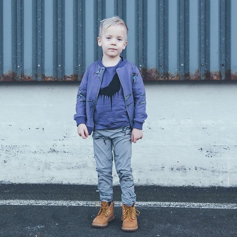【北歐童裝】冰島有機棉內鋪棉外套1歲至8歲 深邃藍 - 男/女童外套 - 棉．麻 