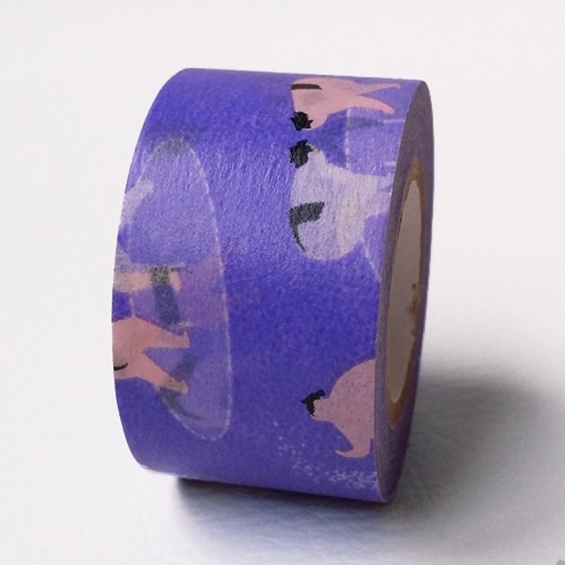 maste 和紙膠帶 Multi 日本系列【相撲 (MST-MKT156-A)】 - 紙膠帶 - 紙 紫色