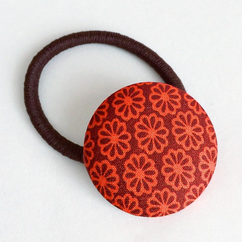 Hair elastic with Japanese Traditional Pattern, Kimono (Large) - Hair Accessories - Other Materials Red