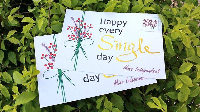 Happy every Single day postcard - การ์ด/โปสการ์ด - กระดาษ ขาว