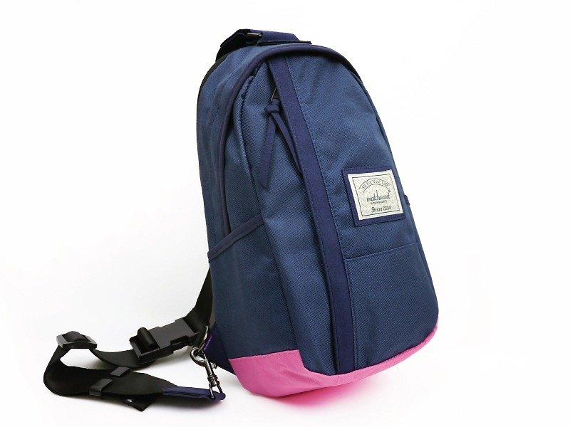 Matchwood Design Matchwood Hunter Shoulder Bag Shoulder Bag Backpack Shoulder Bag Backpack Navy Blue Pink - Messenger Bags & Sling Bags - Waterproof Material Multicolor