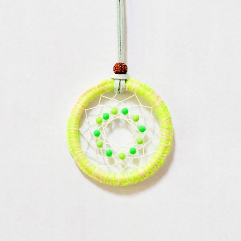 [DreamCatcher. Dream Catcher Necklace] Green Light - Necklaces - Other Materials Yellow
