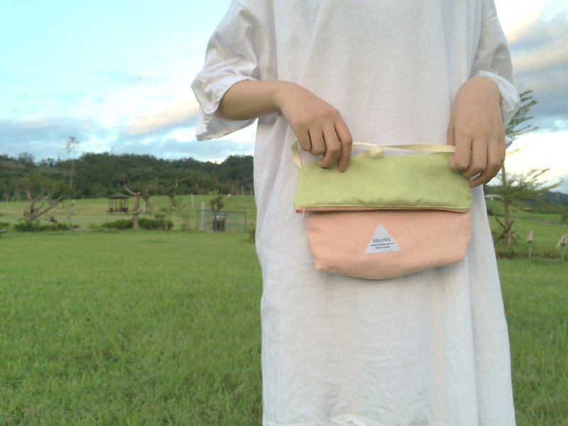 MaryWil Colorful Shoulder Bag-Grass Green/pink - กระเป๋าแมสเซนเจอร์ - วัสดุอื่นๆ หลากหลายสี
