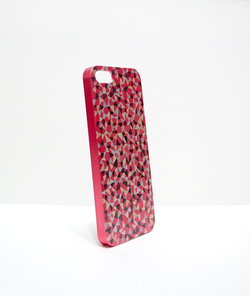 【Triangle rock metal version - hand-painted series】 iPhone custom limited mobile phone shell - Phone Cases - Plastic Red