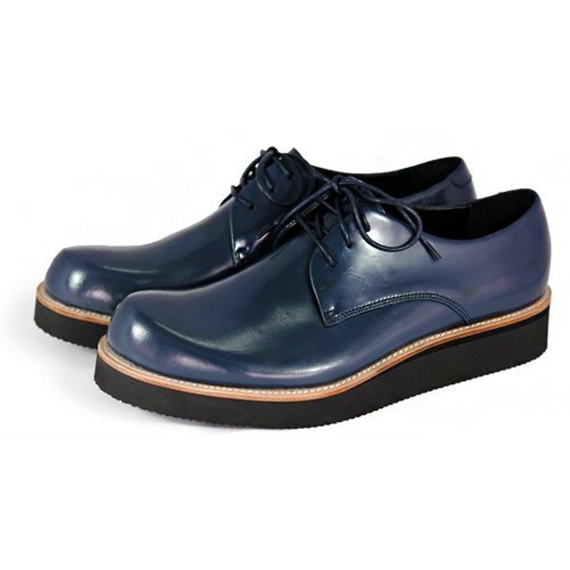 Leather sneakers Hazel M1126 Midnight Blue - Men's Leather Shoes - Genuine Leather Blue