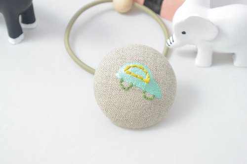 alma-handmade 手感布包釦髮束 - 小汽車