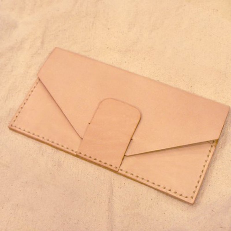 Small things} Designer's leather hand-made: Envelope Series_Long Clip_Accept order - Wallets - Genuine Leather Khaki