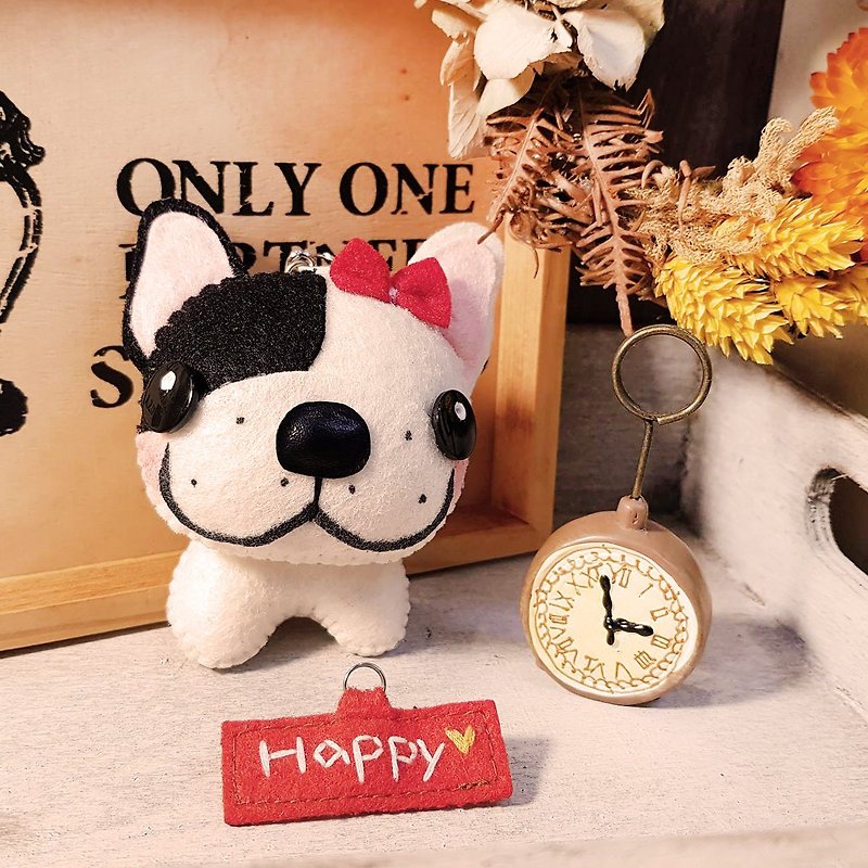 Skillful cat x city cat law fighting face left black marking custom name doll pendant hanging key ring - Keychains - Polyester White