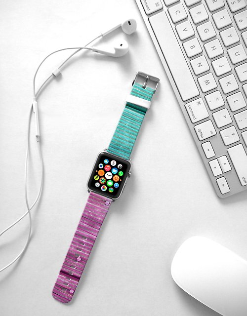 Freshion Apple Watch Series 1 , Series 2, Series 3 - Apple Watch 真皮手錶帶，適用於Apple Watch 及 Apple Watch Sport - Freshion 香港原創設計師品牌 - 雙色木紋 03