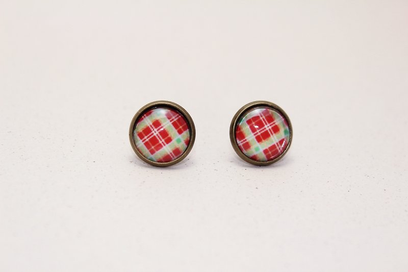 Bronze vintage hand-made earrings-go on a picnic together-be more passionate - Earrings & Clip-ons - Other Metals Red