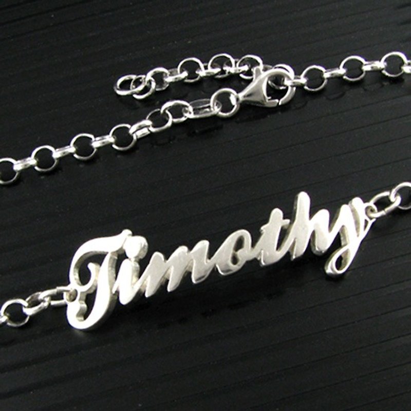 Customized. 925 sterling silver jewelry BRA00007-4CM name bracelet/anklet - Bracelets - Other Metals 