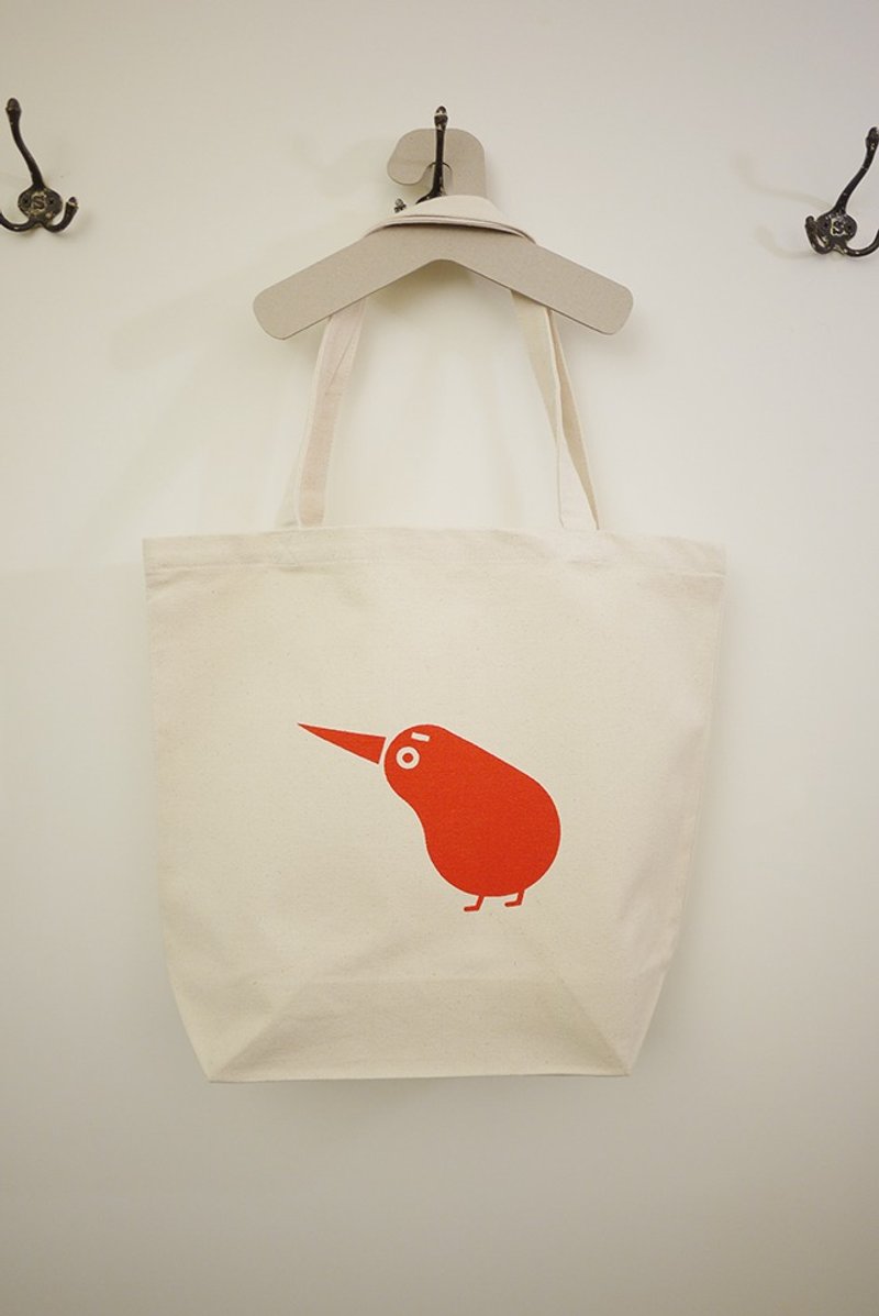 大鳥kiwi帆布袋-特大 - 側背包/斜背包 - 棉．麻 白色