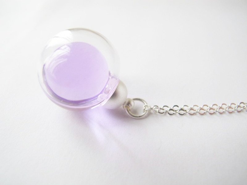 * Rosy Garden * purple jelly crystal ball Necklace - Necklaces - Glass Purple