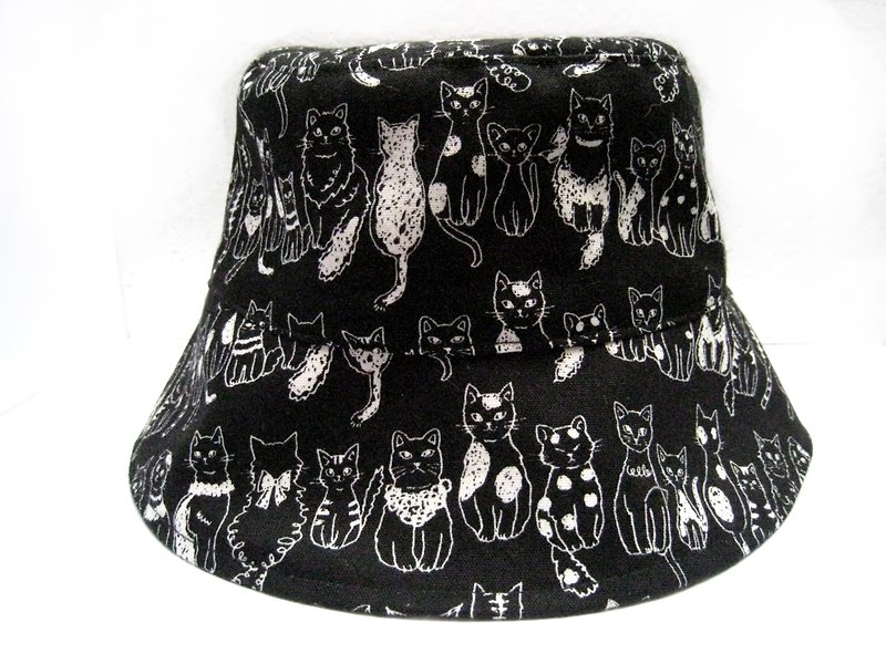 MaryWil百搭漁夫帽-小黑貓的黑帽（現貨供應中） - 帽子 - 其他材質 黑色