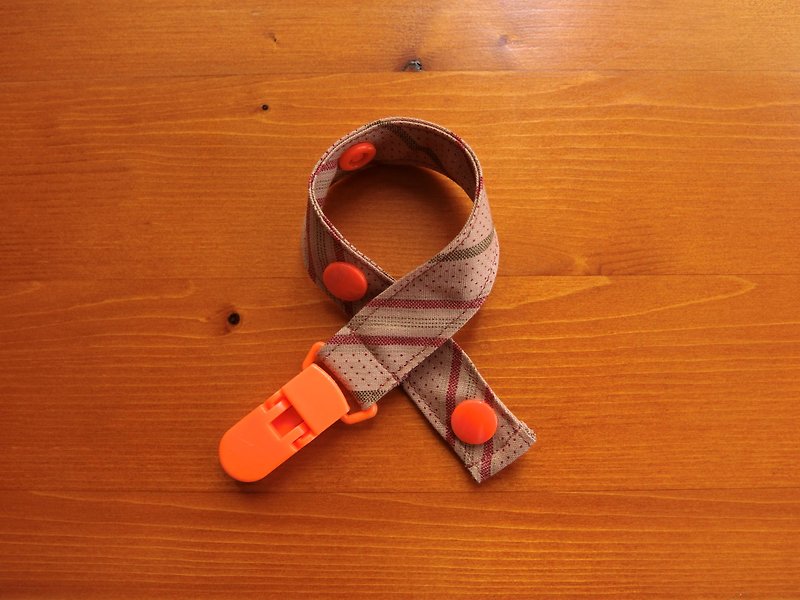 Smaller-Clip-on pacifier chain / toy belt - ผ้ากันเปื้อน - วัสดุอื่นๆ สีส้ม
