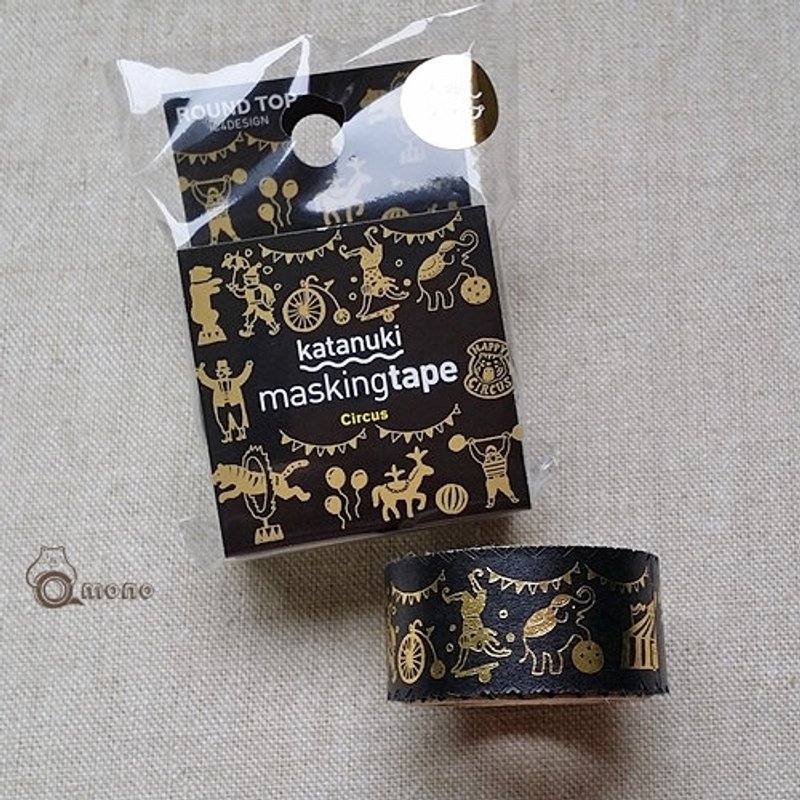 ROUND TOP 箔押花邊和紙膠帶【馬戲團 (RT-MK-045) 黑色 燙金 - Washi Tape - Paper Black