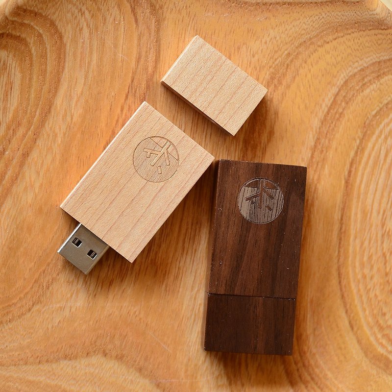 Wooden USB 16G  - แฟรชไดรฟ์ - ไม้ สีทอง