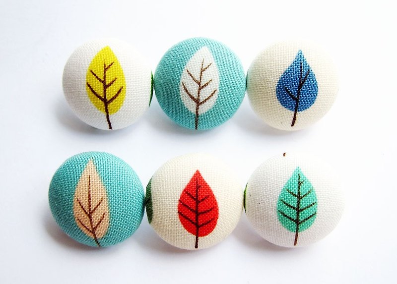 Cloth Button Button Knitting Sewing Handmade Material Colored Leaf DIY Material - Knitting, Embroidery, Felted Wool & Sewing - Other Materials Multicolor