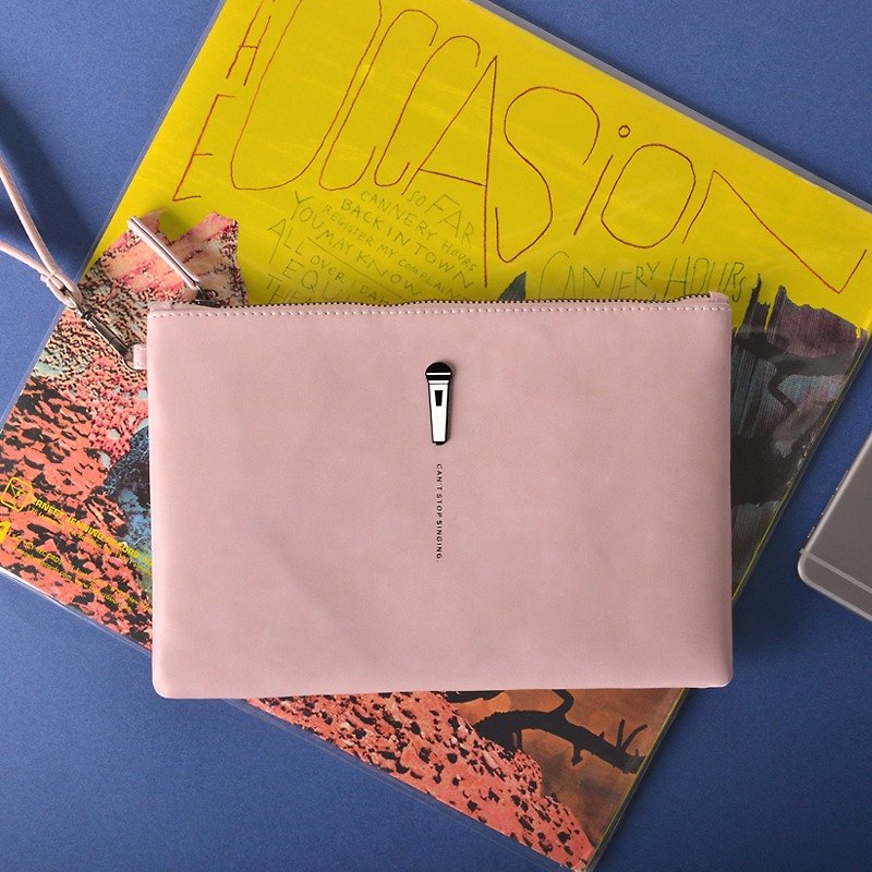 KIITOS Music Series debris bag / clutch / MINI IPAD package - fast arrival maiba paragraph # # - Clutch Bags - Genuine Leather Pink