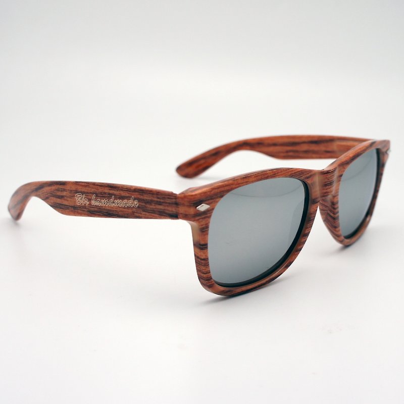 BLR sunglasses Wood Style - แว่นกันแดด - พลาสติก สีนำ้ตาล