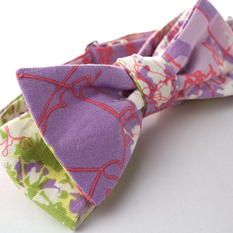 Bowtie hand tied (Flower) - Ties & Tie Clips - Other Materials Pink