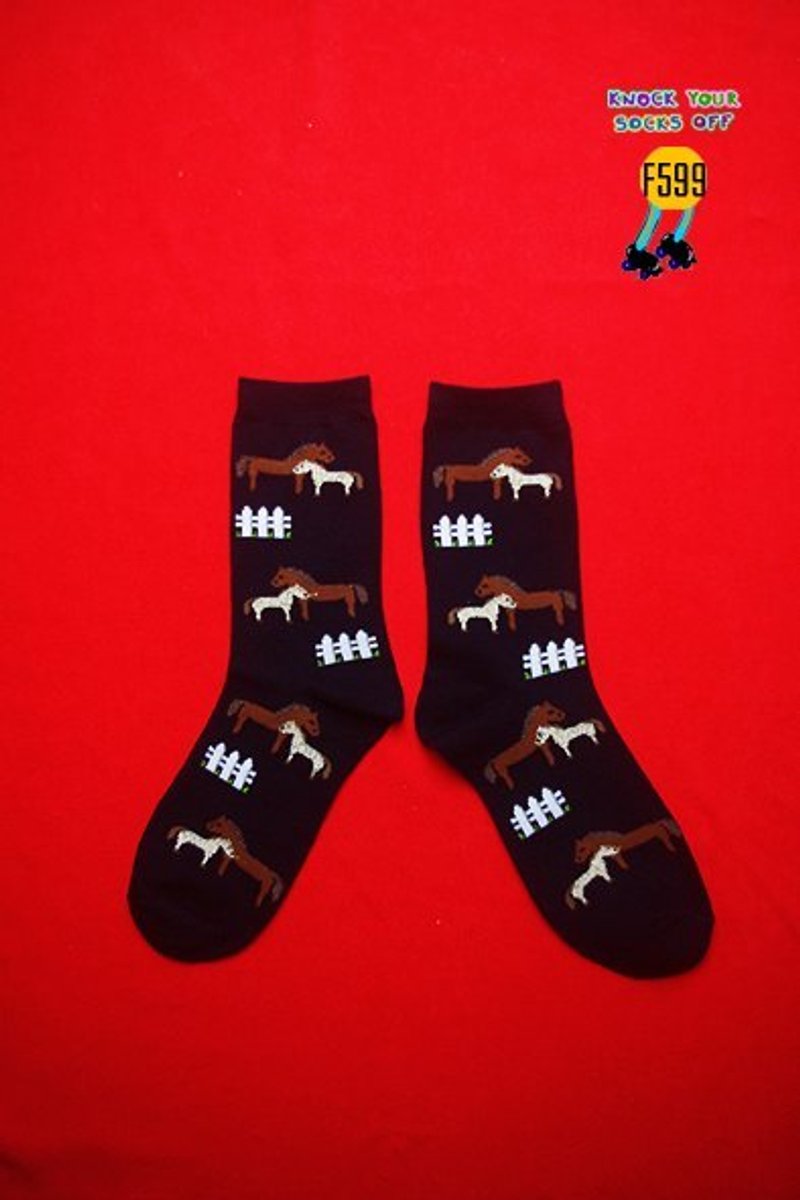 馬兒襪!!夏漪眺=knock your socks off !! - 襪子 - 其他材質 黑色