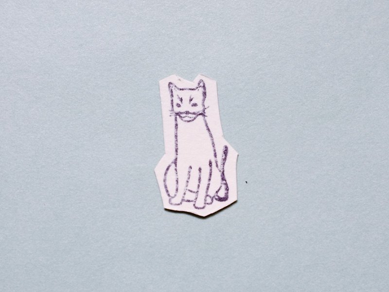 [Seal] No. 022 Cat sitting posture - Other - Wood White