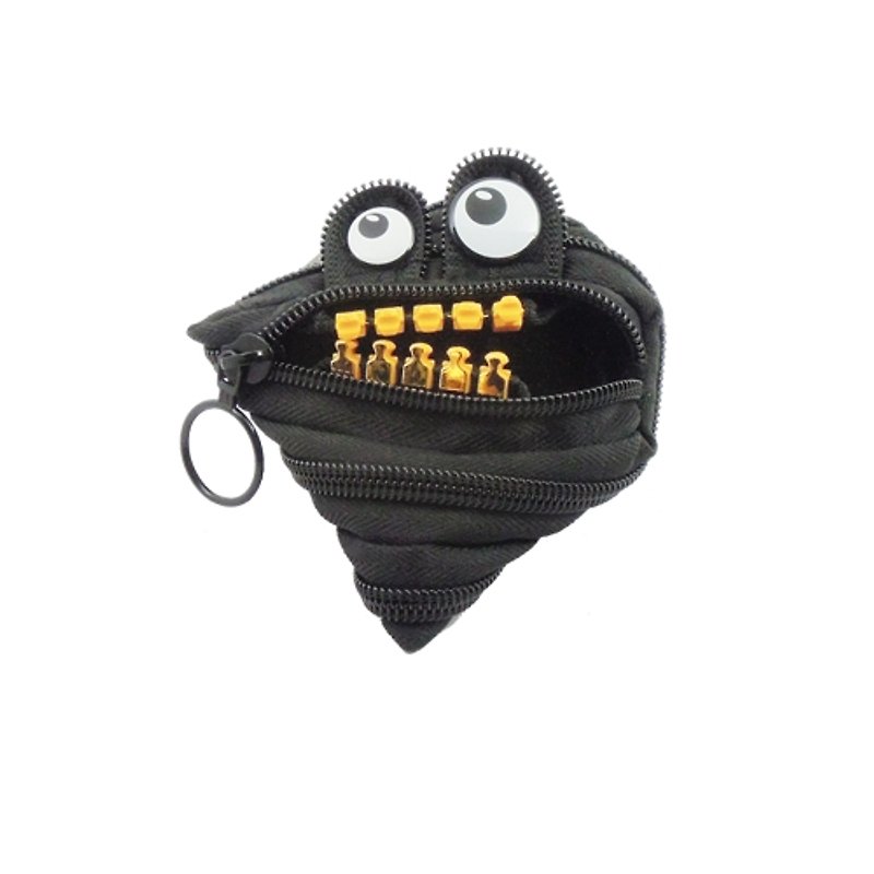 Zipit monster zipper bag steel version (small) - black - กระเป๋าใส่เหรียญ - วัสดุอื่นๆ สีดำ