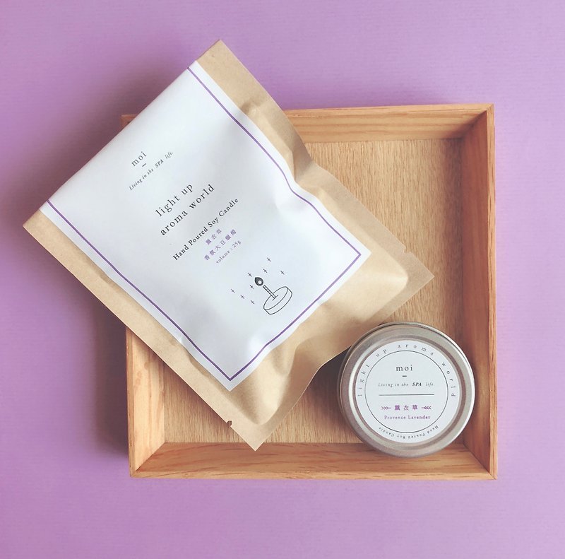 Provence Lavender Natural Soy Candle | Natural Soy Essential Oil Smokeless - เทียน/เชิงเทียน - พืช/ดอกไม้ สีน้ำเงิน