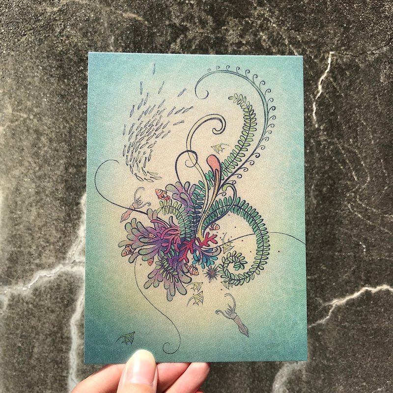 [Underwater World/Story Illustration Postcard] /Qingliang/Refreshing/Beautiful - การ์ด/โปสการ์ด - กระดาษ สีน้ำเงิน