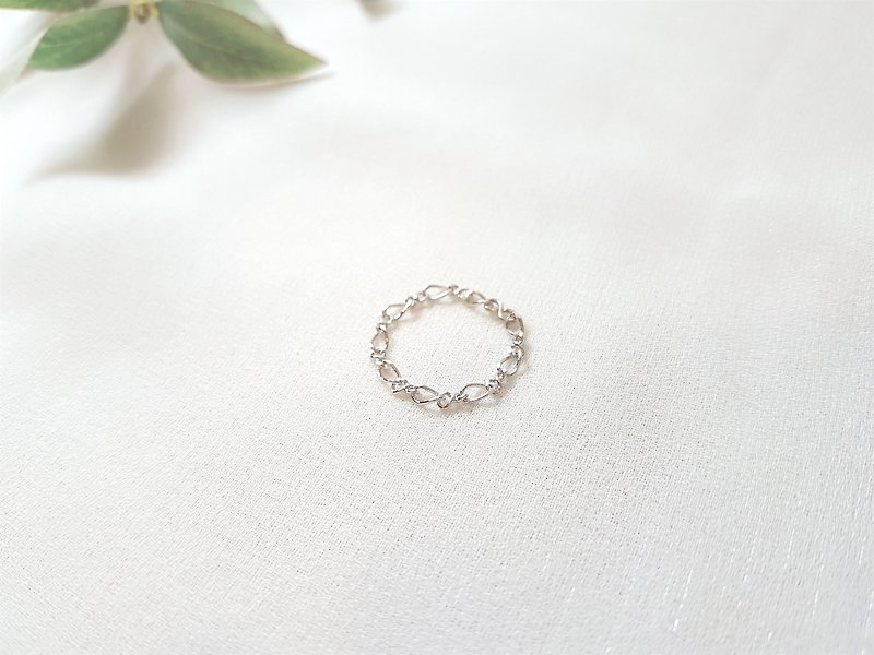 Twisted bare chain chain ring - General Rings - Other Metals Silver