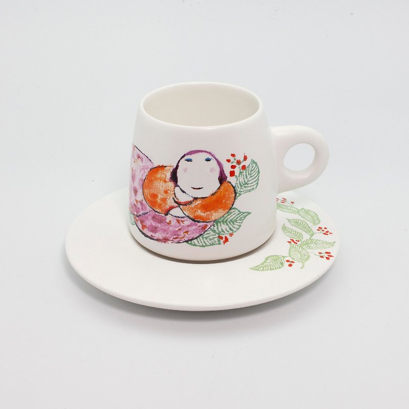 Wu Zhongzong / Yi Ran-Painted Stone Coffee Cup - Mugs - Pottery Green