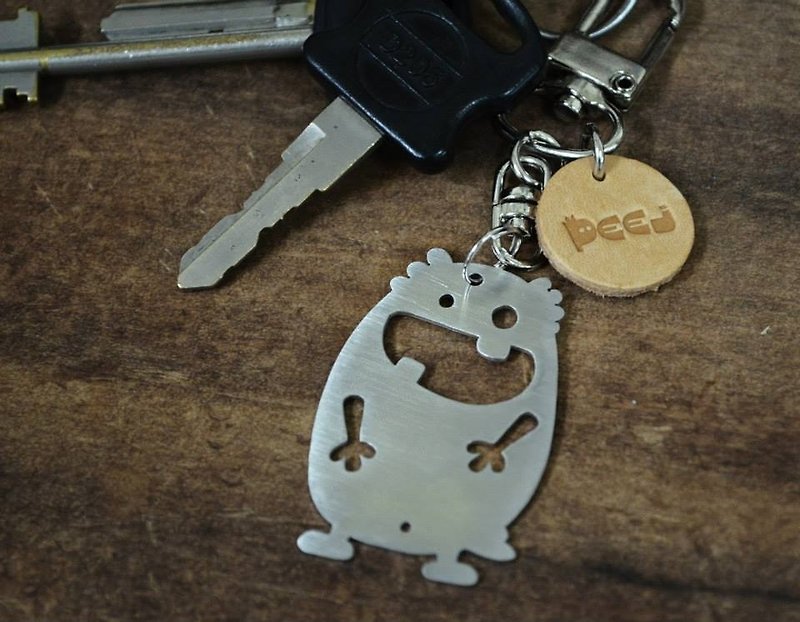Happy Every Day Stainless Steel Keychain Valentine's Day - Keychains - Other Metals Gray