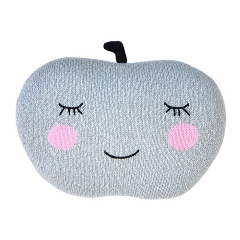 US Blabla Kids | Cushion - Apple face B21110820 - Pillows & Cushions - Cotton & Hemp Gray