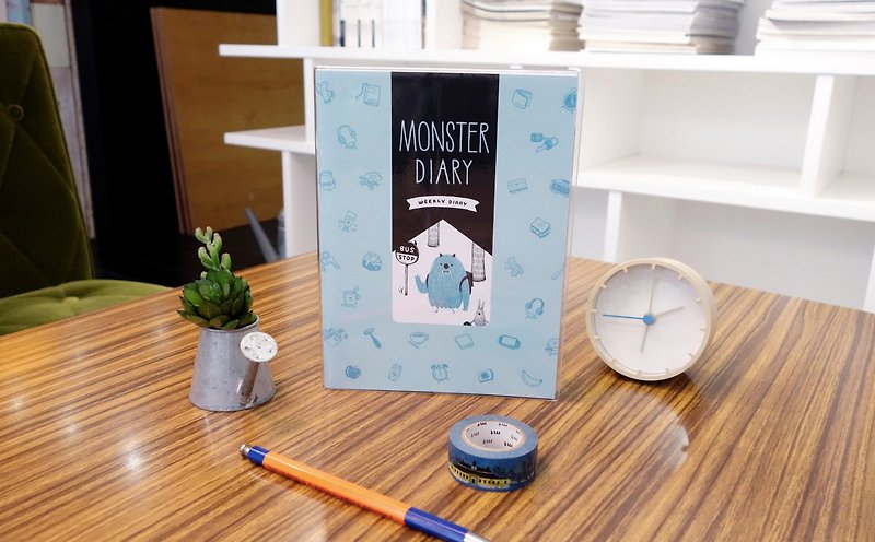 Dimeng Qi - Monster Weekly Diary Little Monster Weekly [Blue] sold out of print - Notebooks & Journals - Paper Blue