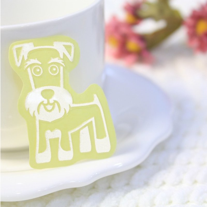 [Reflective pet sticker] Schnauzer. Cute dog sticker. 3M reflective. Dog design sticker. Waterproof and scratch-resistant. NINKYPUP - Stickers - Paper White