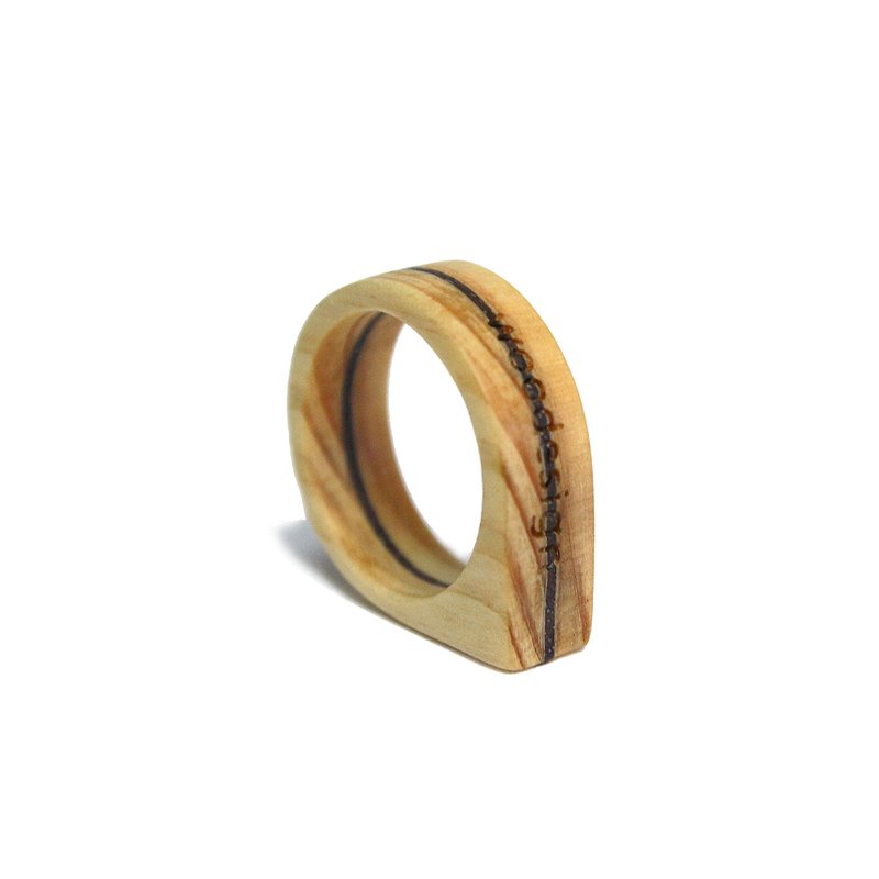 Wood Ring-Drip　Free Engraving - แหวนทั่วไป - ไม้ 