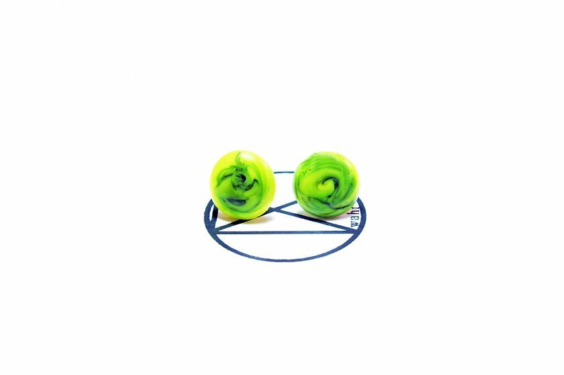 【Wahr】綠耳環(一對) - ピアス・イヤリング - その他の素材 多色