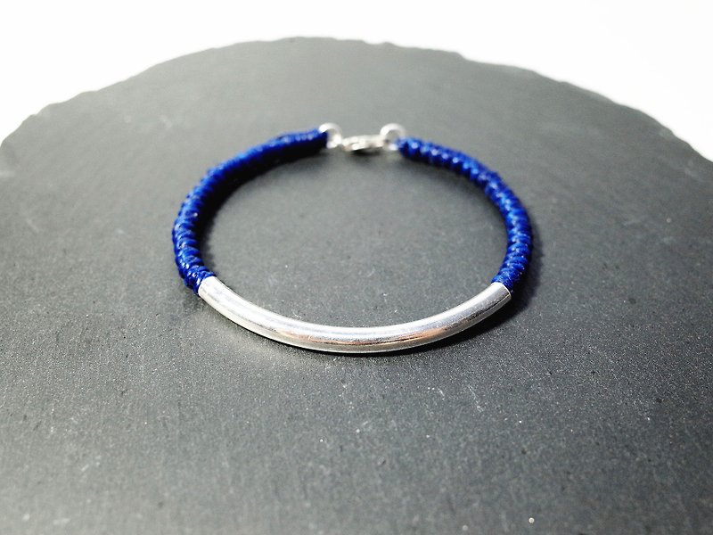 W&Y Atelier - Wax Line Silk Bracelet , Mickey Silver925 (17 colors) - สร้อยข้อมือ - โลหะ สีน้ำเงิน
