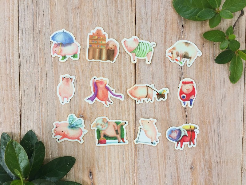 Pig's Life Stickers (Green) - Stickers - Paper 