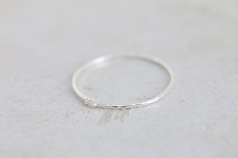 Silver crystal ring 0772（glimmer) - แหวนทั่วไป - เครื่องเพชรพลอย ขาว