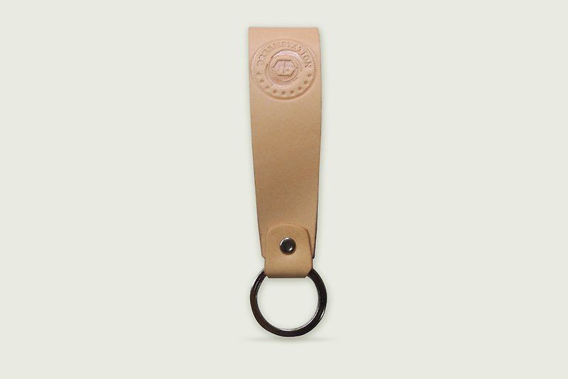 Dreamstation Leather Institute, hand-made vegetable tanned leather key ring, key ring. - Keychains - Genuine Leather Brown