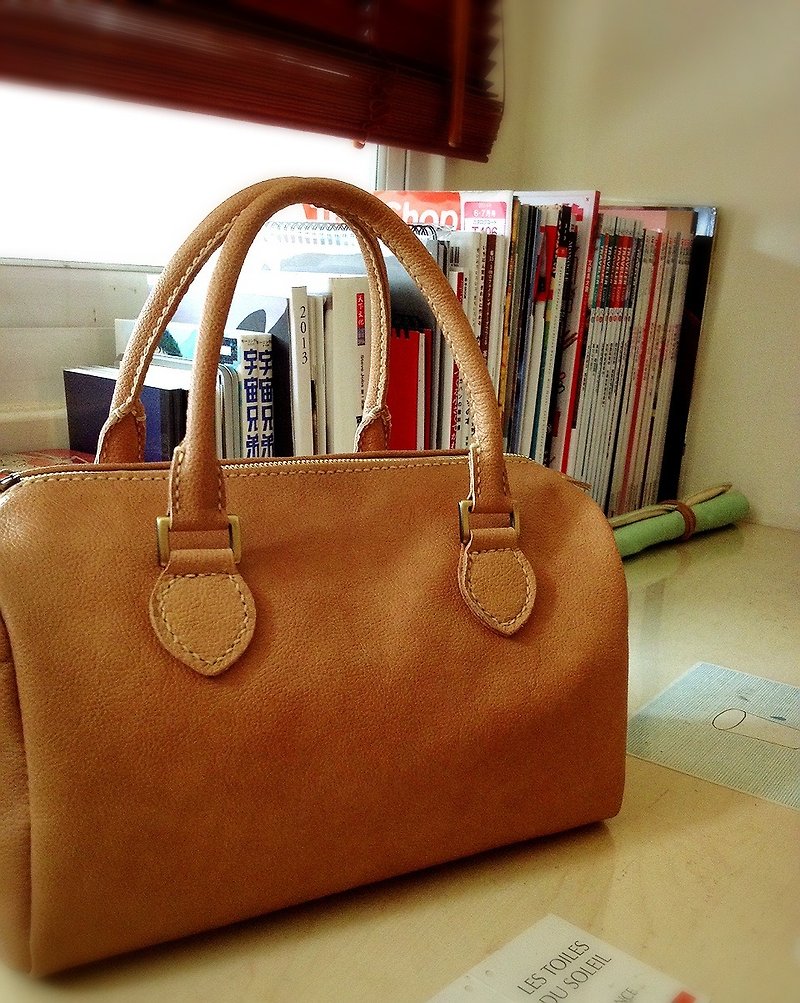 LEPAU BOSTON BAG - Handbags & Totes - Genuine Leather Khaki